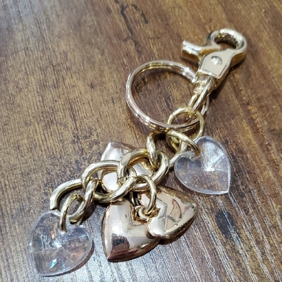 Gold and Silver Bag Charm with Crystal Charms - Picture 2 of 3